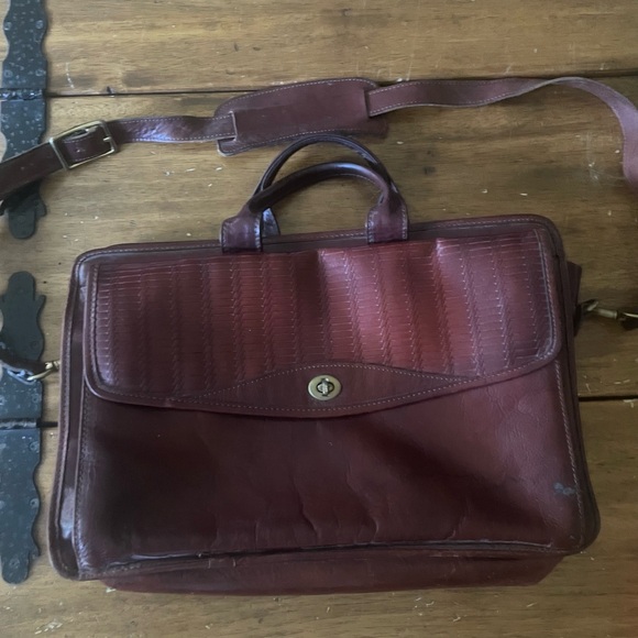 Vintage JACK GEORGES Messenger Bag Briefcase Laptop Case Carry-on Brown Leather